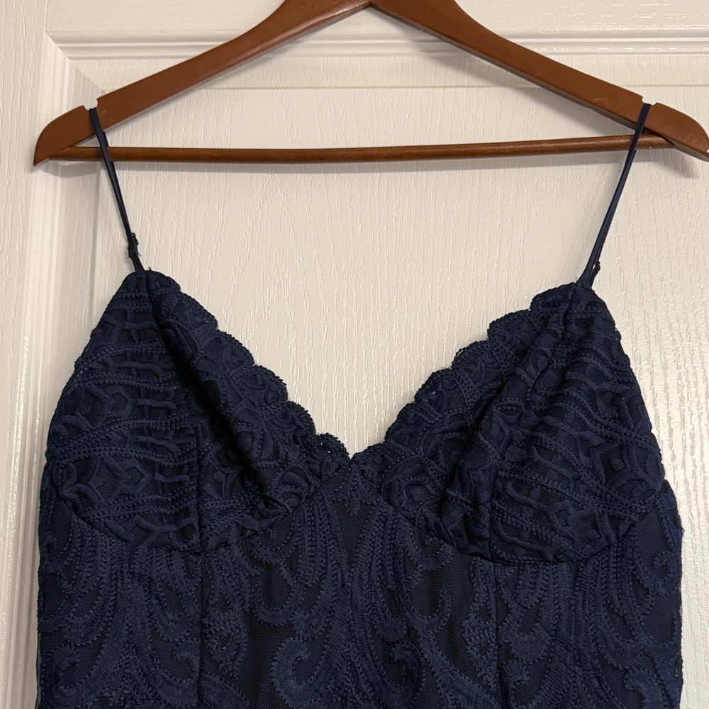 Bardot Midnight Blue Satin Dress